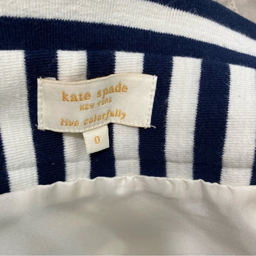 Kate Spade‎ Straight Pencil Skirt Womens 0 White Black Stripes Preppy Career